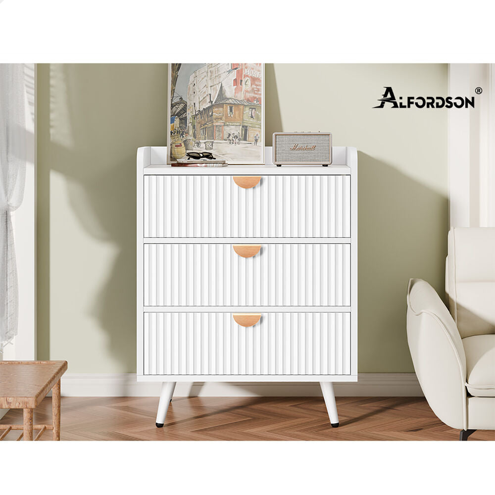 ALFORDSON 3 Chest of Drawers Modern Storage Cabinet Dresser Tallboy White