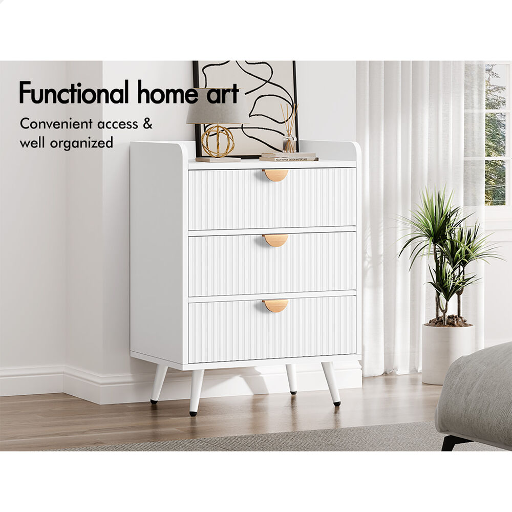 ALFORDSON 3 Chest of Drawers Modern Storage Cabinet Dresser Tallboy White