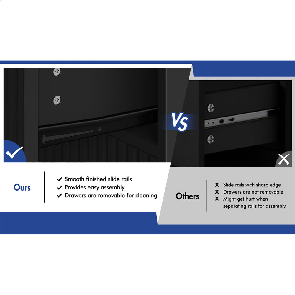 ALFORDSON 4 Chest of Drawers Modern Storage Cabinet Dresser Tallboy Black