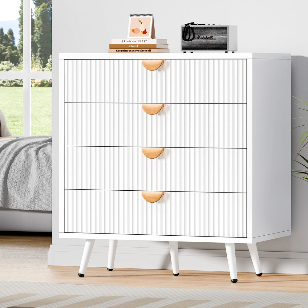 ALFORDSON 4 Chest of Drawers Modern Storage Cabinet Dresser Tallboy White
