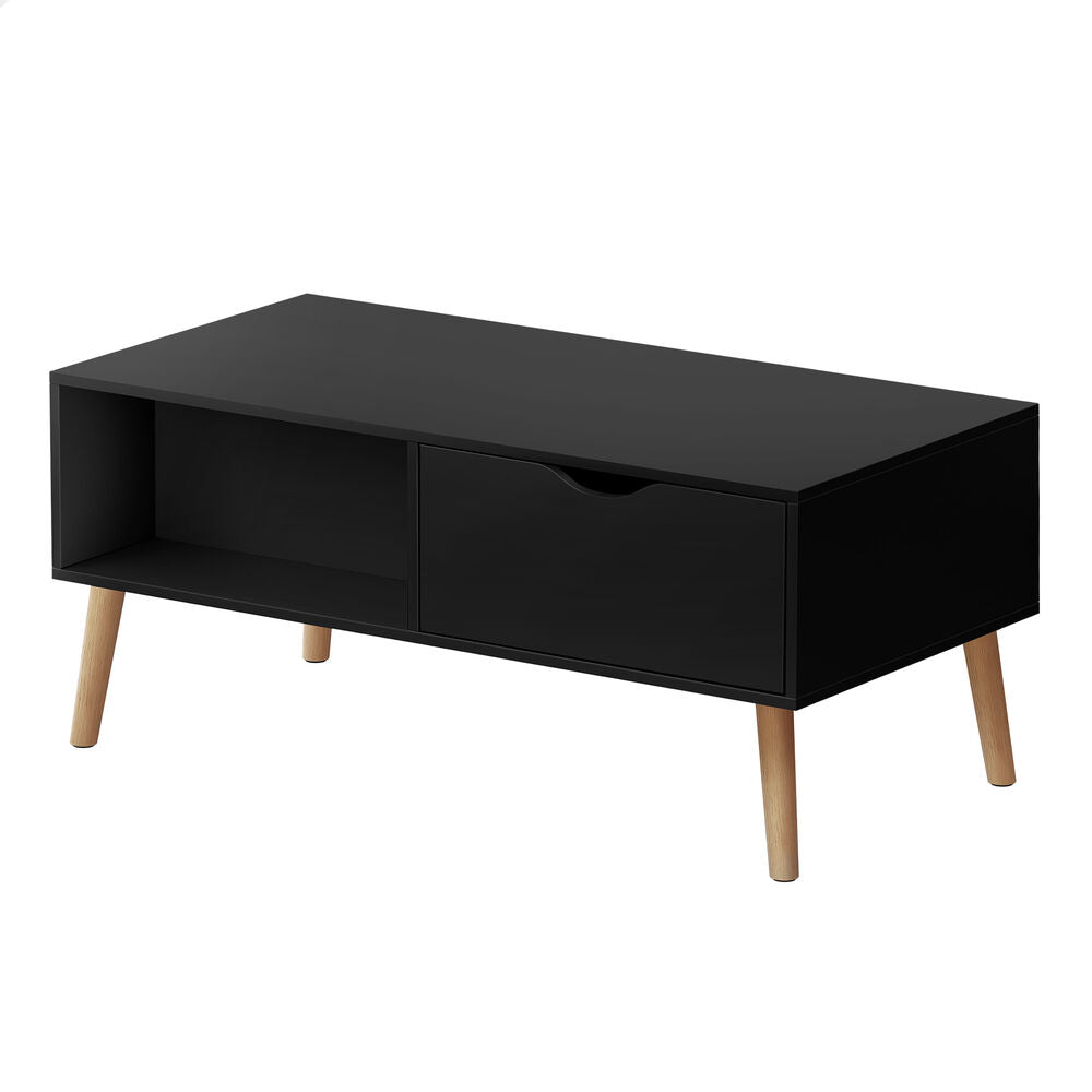 ALFORDSON Coffee Table Storage Tables 2 Drawers Shelf Modern Desk Black