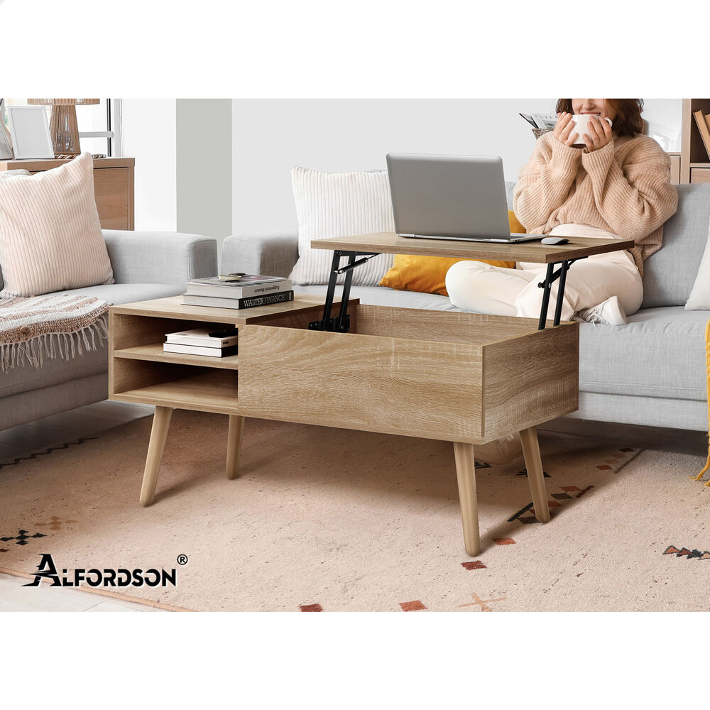 2-in-1 ALFORDSON Coffee Table Lift Up Hidden Storage Wood