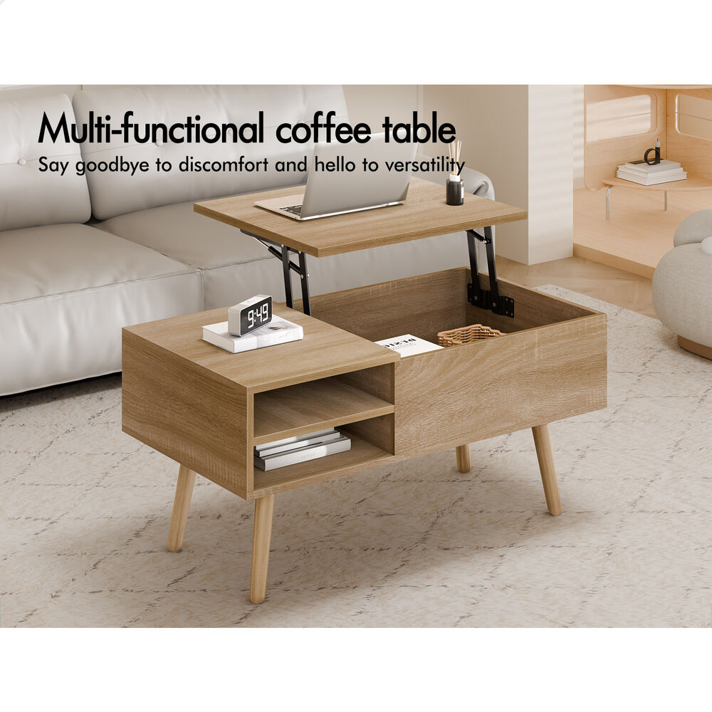 2-in-1 ALFORDSON Coffee Table Lift Up Hidden Storage Wood
