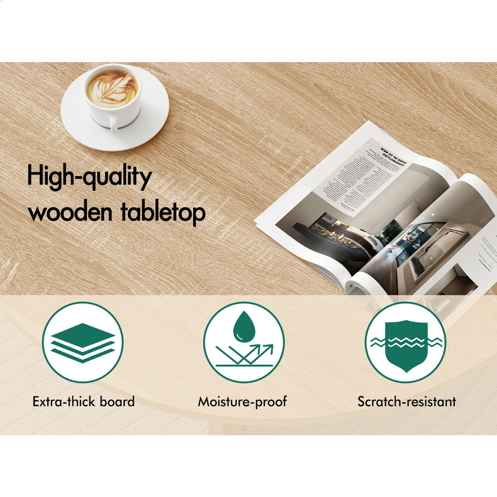 ALFORDSON Coffee Table Modern Round Table X-shape Wooden Legs Living Room Wood
