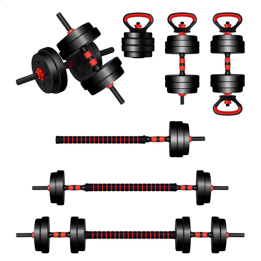 BLACK LORD 20kg Dumbbell Set 7in1 Adjustable Barbell Kettlebell Home Gym Fitness
