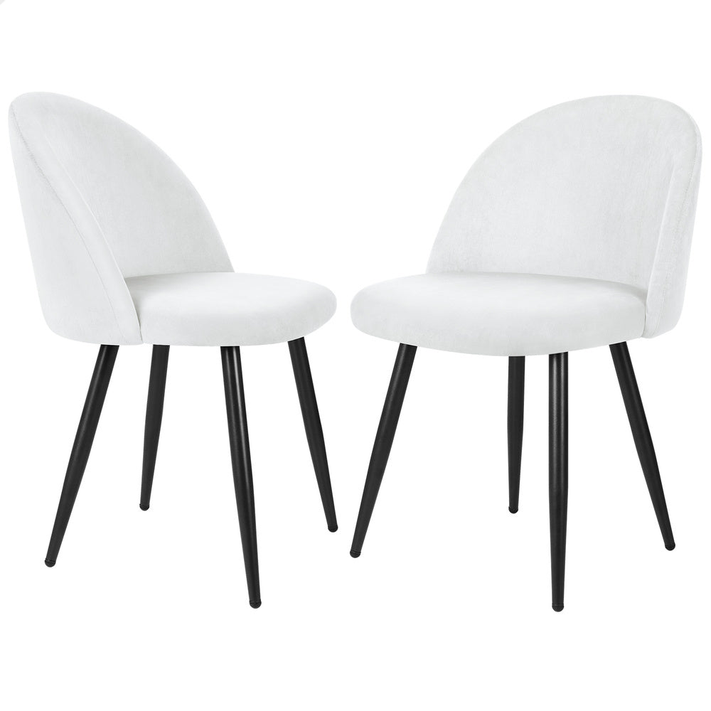 ALFORDSON 2x Dining Chairs Velvet White