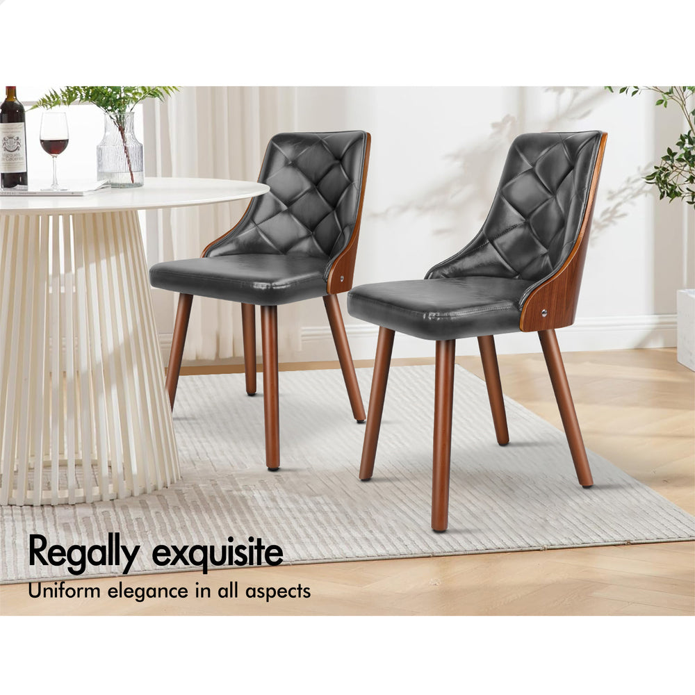 2x ALFORDSON Dining Chairs Leather Grey
