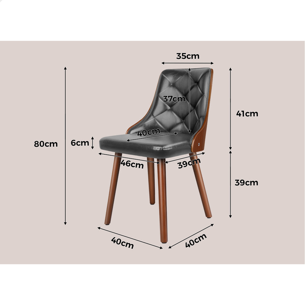 2x ALFORDSON Dining Chairs Leather Grey