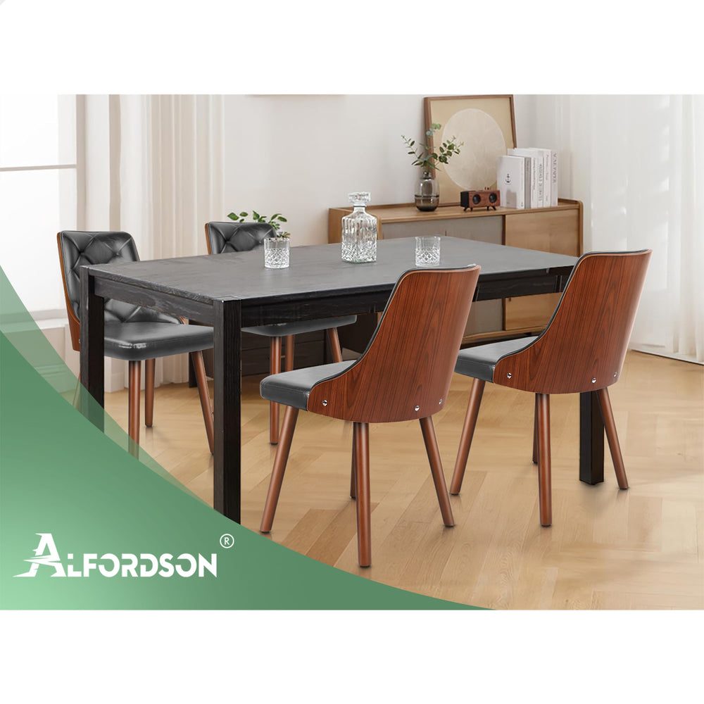 2x ALFORDSON Dining Chairs Leather Grey