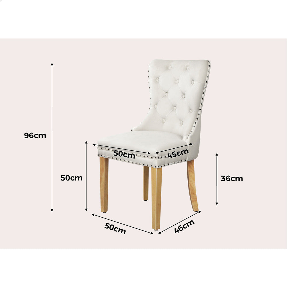ALFORDSON 2x Dining Chairs Kitchen Lounge Velvet White