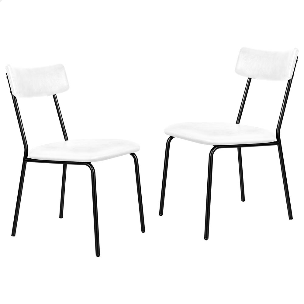 ALFORDSON 2x Dining Chairs Accent Kitchen Lounge Curved Back PU Leather White