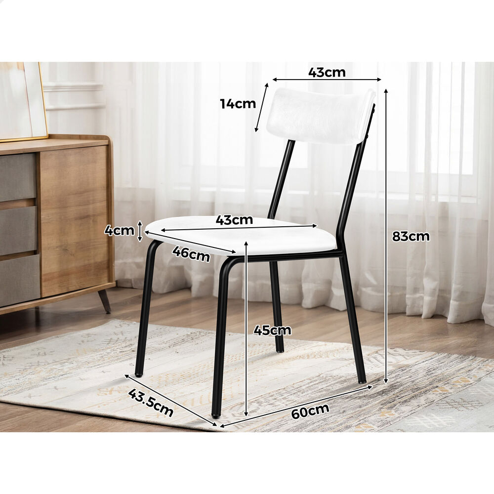 ALFORDSON 4x Dining Chairs Accent Kitchen Lounge Curved Back PU Leather White