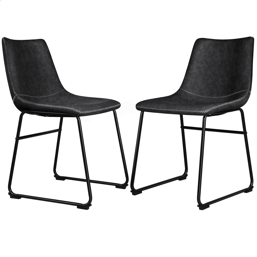 ALFORDSON 2x Dining Chairs PU Leather Black