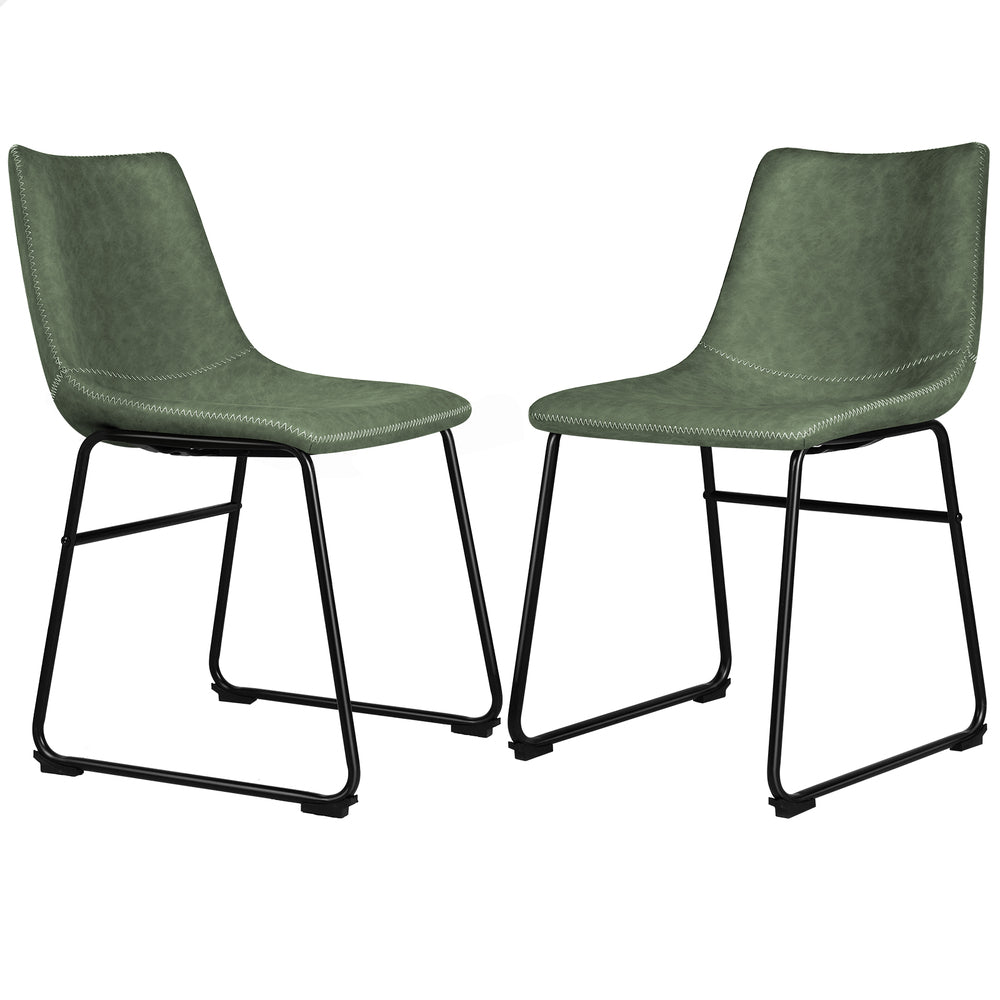 ALFORDSON 2x Dining Chairs PU Leather Green