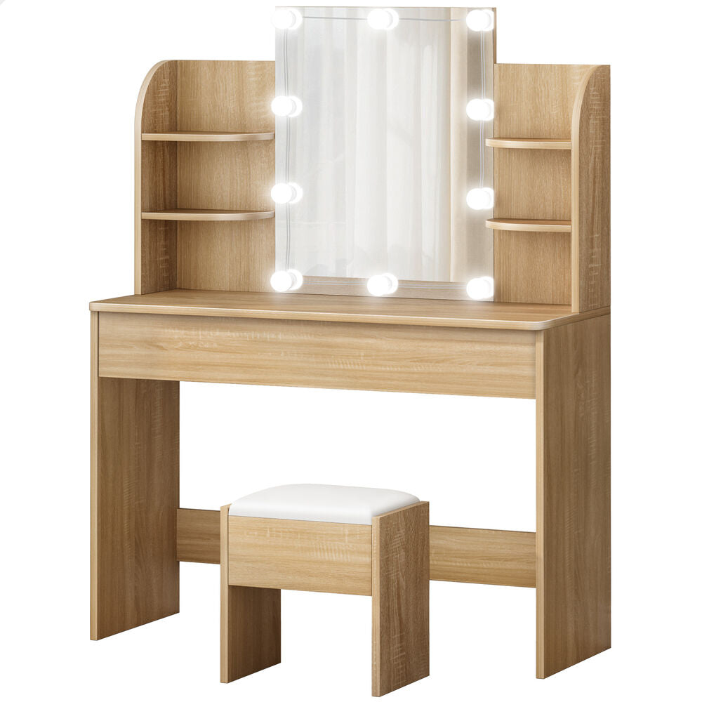 ALFORDSON Dressing Table Stool Set Makeup Mirror Wood