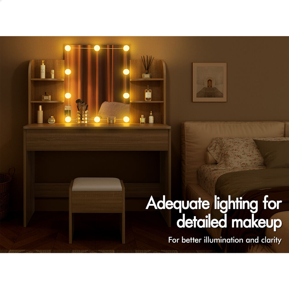 ALFORDSON Dressing Table Stool Set Makeup Mirror Wood