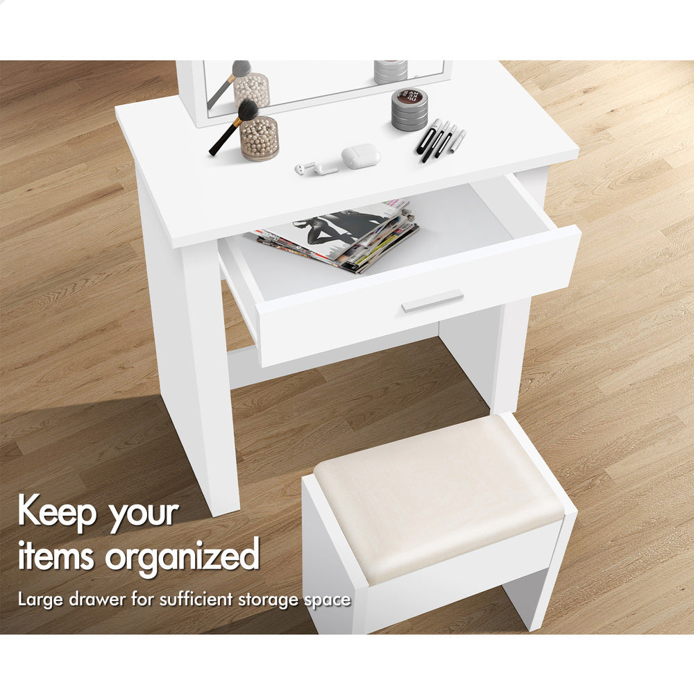 ALFORDSON Dressing Table Stool Set Sliding Makeup Mirror Vanity Desk White