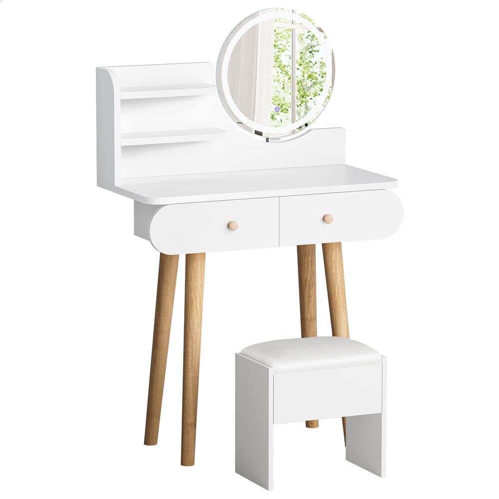 ALFORDSON Dressing Table Stool Set Makeup Mirror Vanity LED Light White