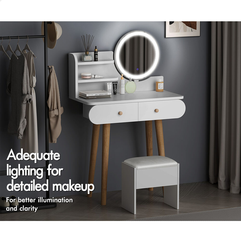 ALFORDSON Dressing Table Stool Set Makeup Mirror Vanity LED Light White