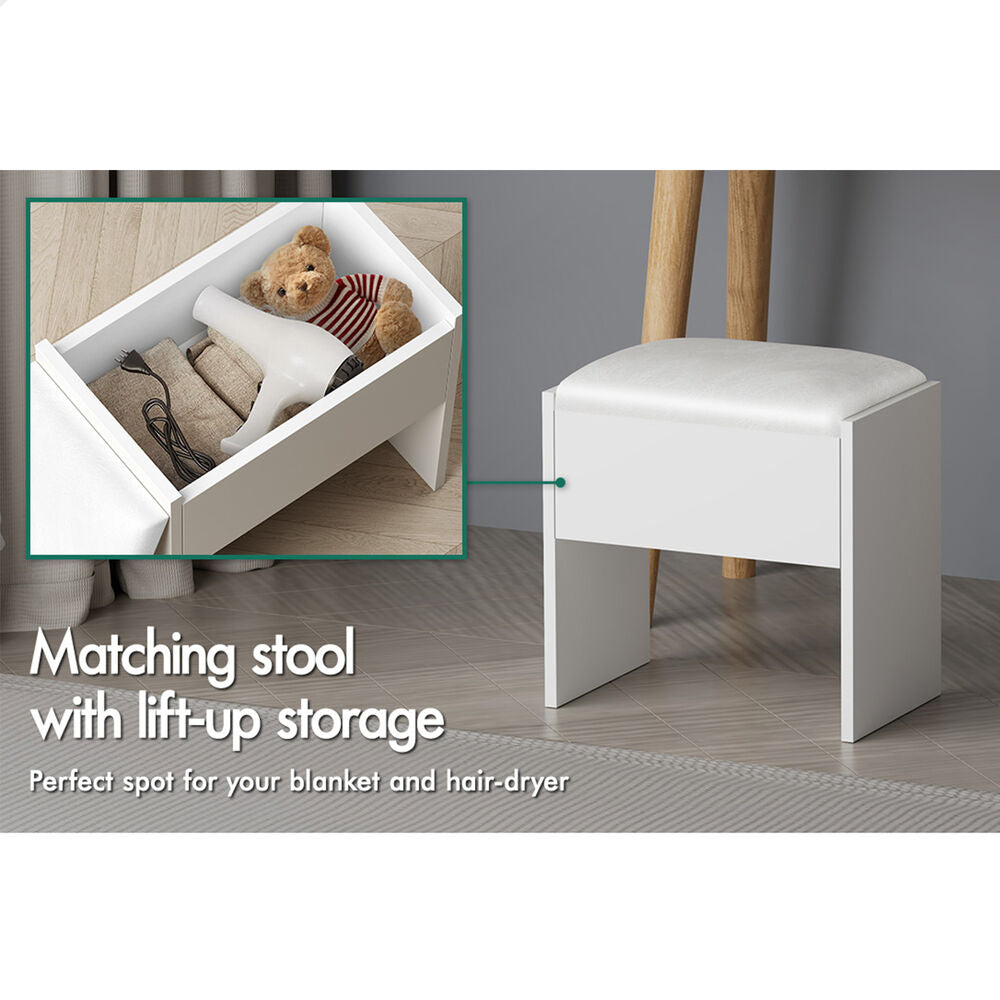 ALFORDSON Dressing Table Stool Set Makeup Mirror Vanity LED Light White