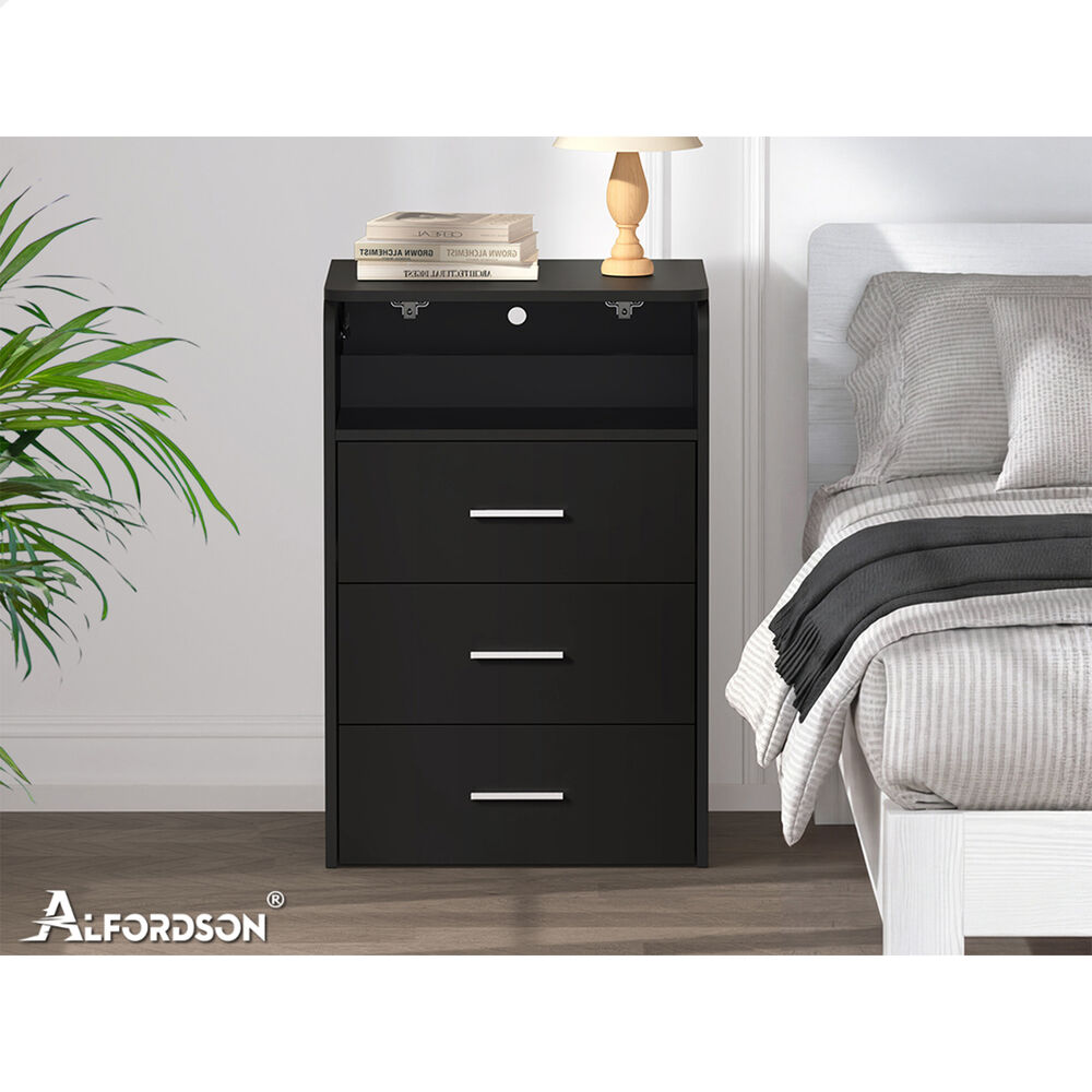 ALFORDSON Dressing Table Stool Set 2-In-1 Makeup Mirror Vanity Desk Black