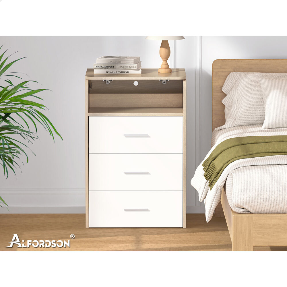 ALFORDSON Dressing Table Stool Set 2-In-1 Makeup Mirror Vanity Desk Wood