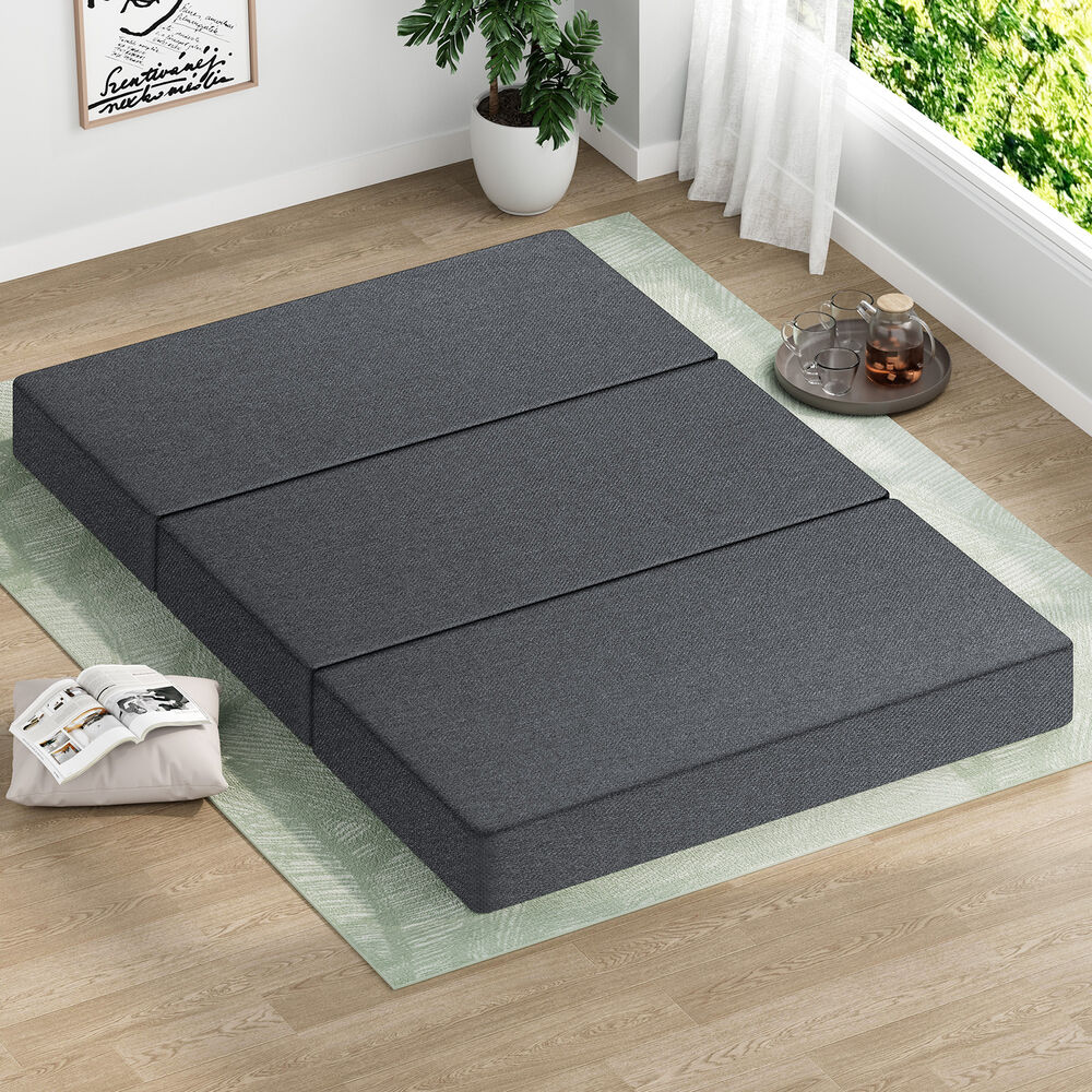 1 STARRY EUCALYPT Folding Mattress Fabric Foldable Sofa Lounge Foam Chair Portable Double