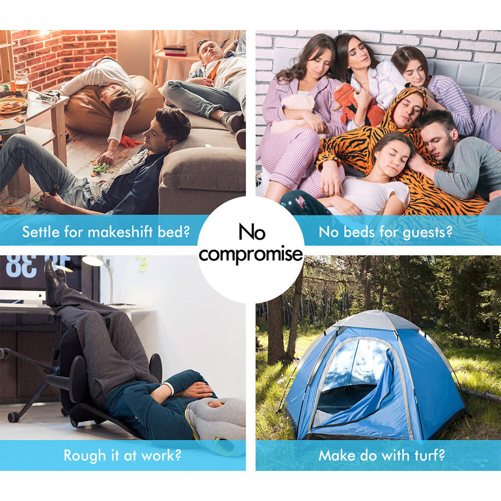 1 STARRY EUCALYPT Folding Mattress Fabric Foldable Sofa Lounge Foam Chair Portable Double