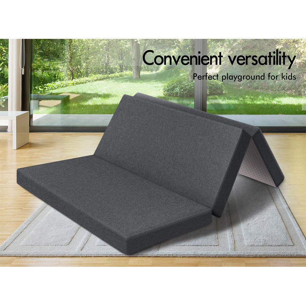 1 STARRY EUCALYPT Folding Mattress Fabric Foldable Sofa Lounge Foam Chair Portable Double