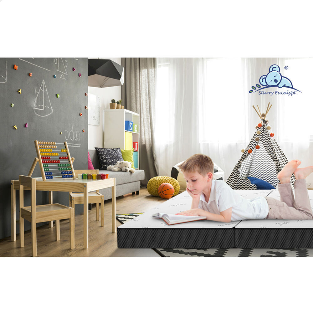 STARRY EUCALYPT Folding Mattress Mesh Bamboo Fabric Foldable Lounge Double