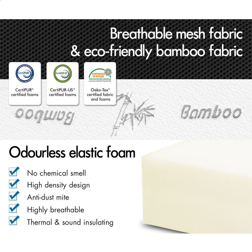 STARRY EUCALYPT Folding Mattress Mesh Bamboo Fabric Foldable Lounge Double