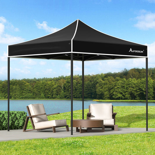 ALFORDSON Gazebo 3x3m Pop Up Marquee 600D Oxford Folding Outdoor Tent Black