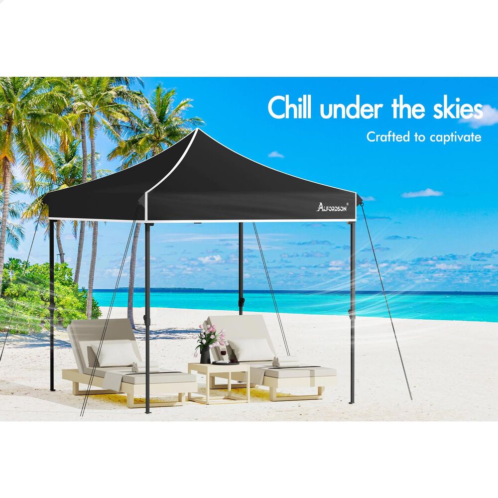 ALFORDSON Gazebo 3x3 Pop Up Tent Wedding Canopy Black