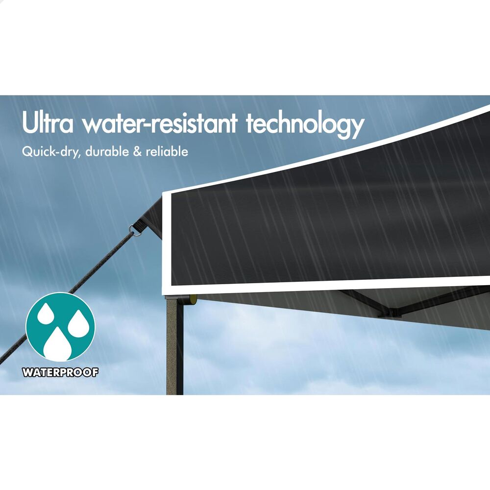 ALFORDSON Gazebo 3x3 Pop Up Tent Wedding Canopy Black