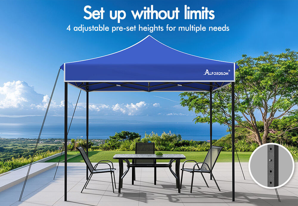ALFORDSON Gazebo 3x3m Pop Up Marquee 600D Oxford Folding Outdoor Tent Blue