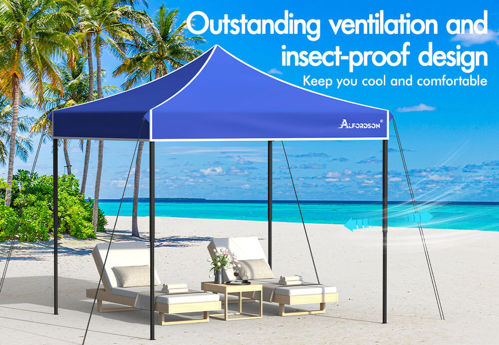 ALFORDSON Gazebo 3x3m Pop Up Marquee 600D Oxford Folding Outdoor Tent Blue