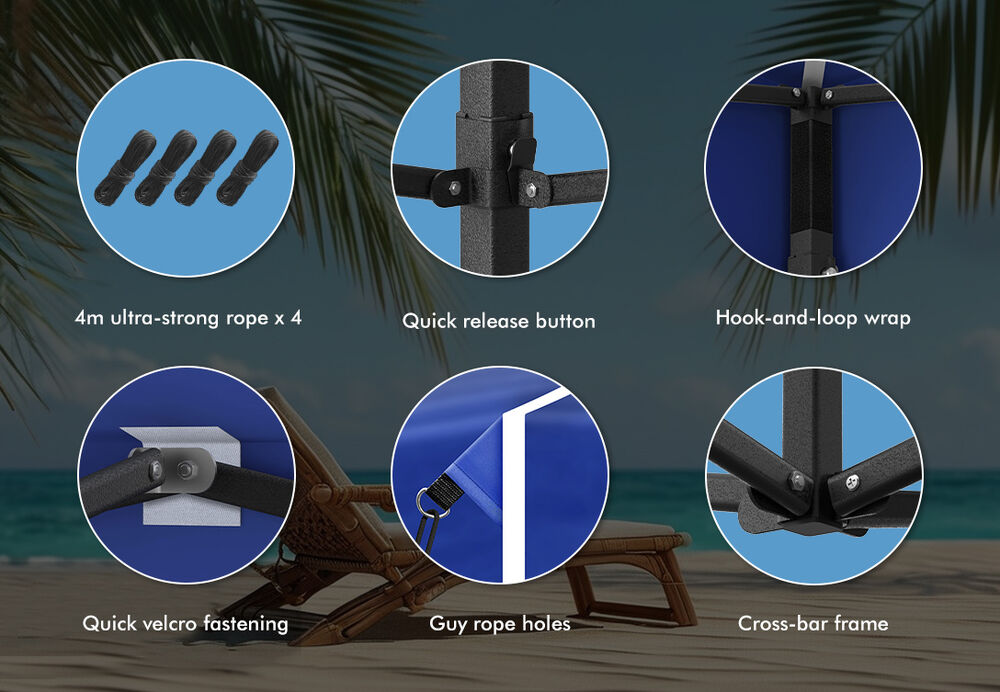 ALFORDSON Gazebo 3x3m Pop Up Marquee 600D Oxford Folding Outdoor Tent Blue