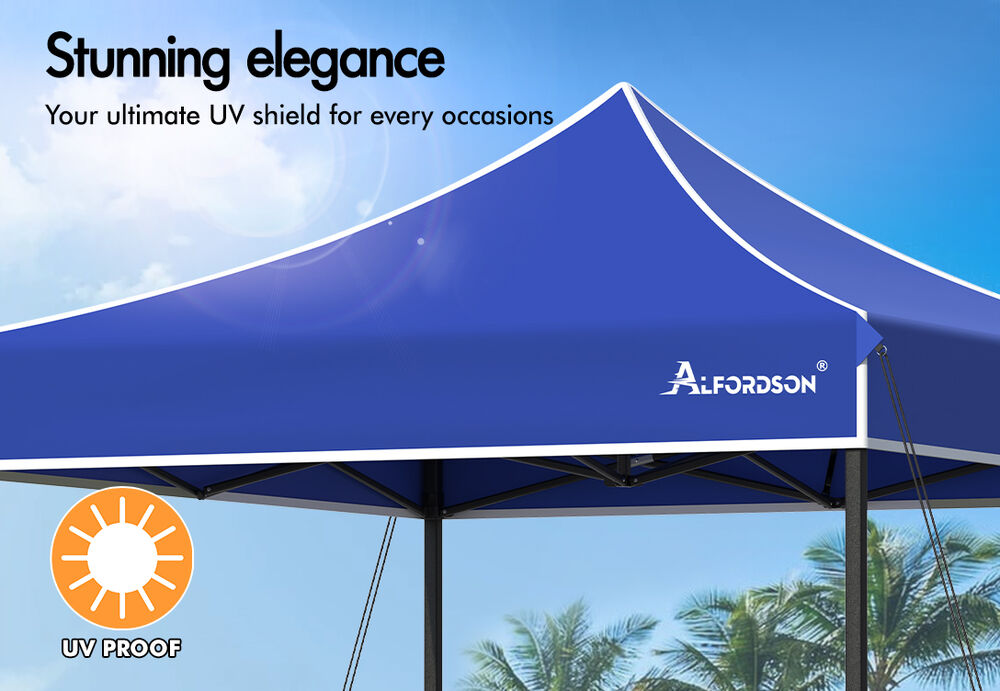 ALFORDSON Gazebo 3x3m Pop Up Marquee 600D Oxford Folding Outdoor Tent Blue