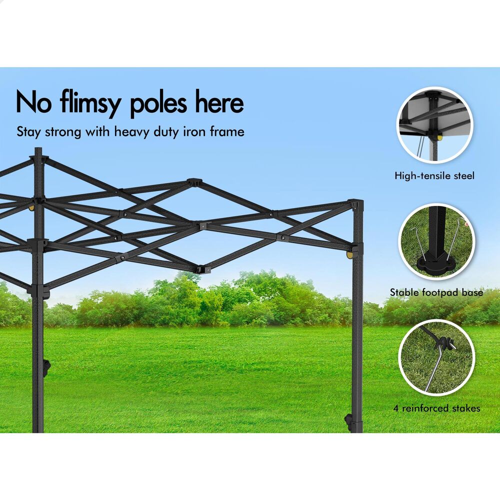 ALFORDSON Gazebo 3x3 Pop Up Tent Wedding Canopy Blue