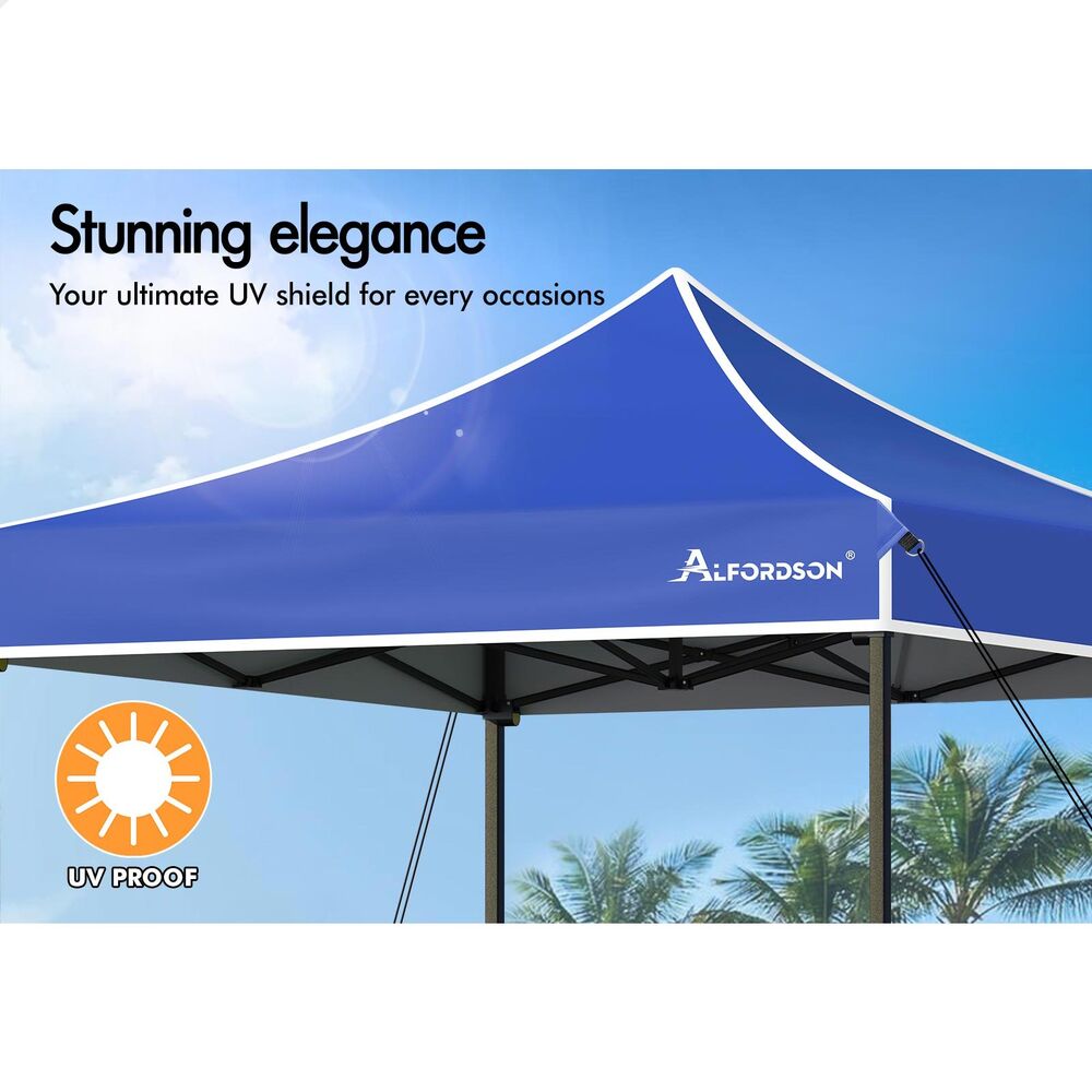 ALFORDSON Gazebo 3x3 Pop Up Tent Wedding Canopy Blue