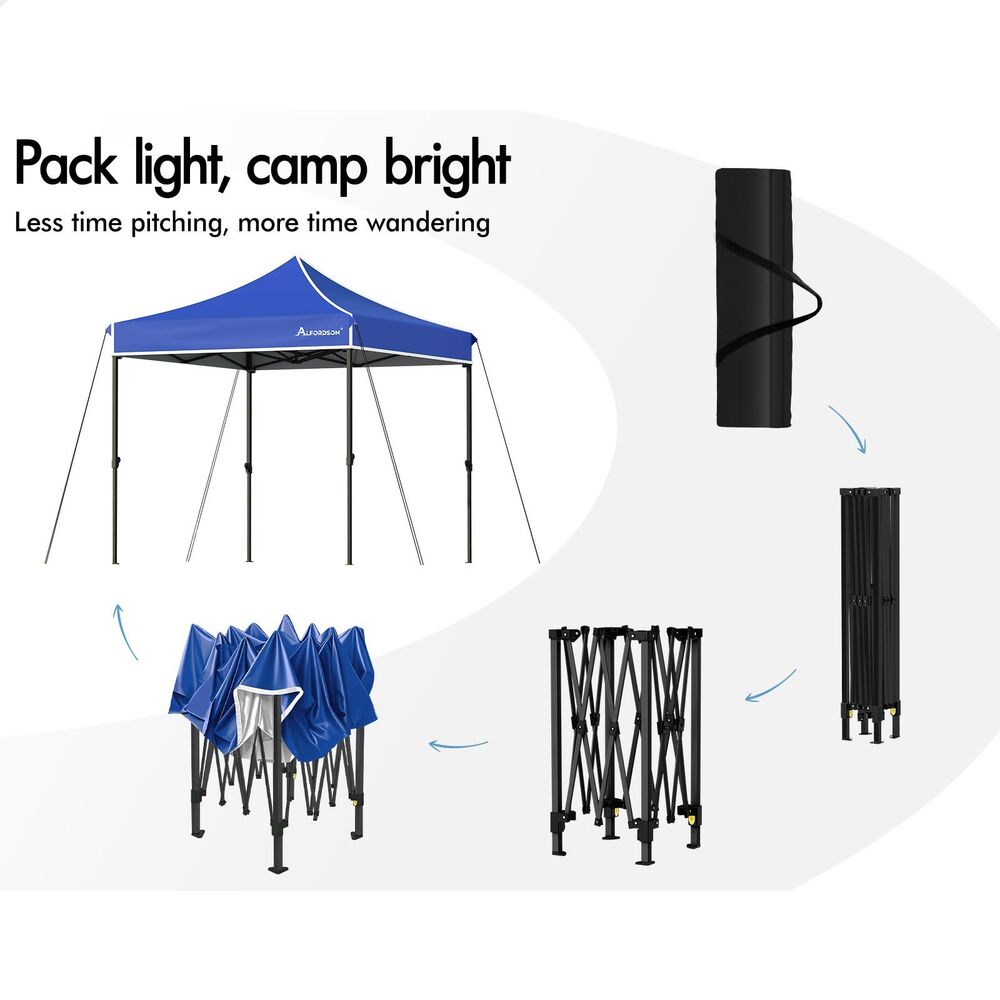 ALFORDSON Gazebo 3x3 Pop Up Tent Wedding Canopy Blue