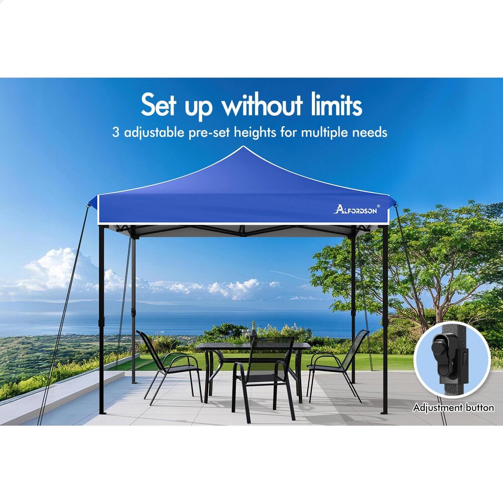 ALFORDSON Gazebo 3x3 Pop Up Tent Wedding Canopy Blue