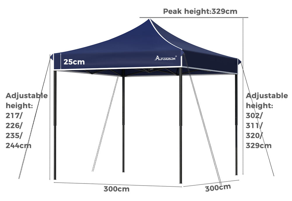 ALFORDSON Gazebo 3x3m Pop Up Marquee 600D Oxford Folding Outdoor Tent Navy
