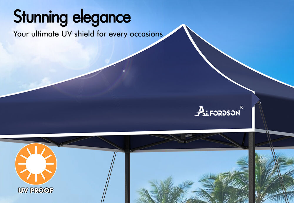 ALFORDSON Gazebo 3x3m Pop Up Marquee 600D Oxford Folding Outdoor Tent Navy