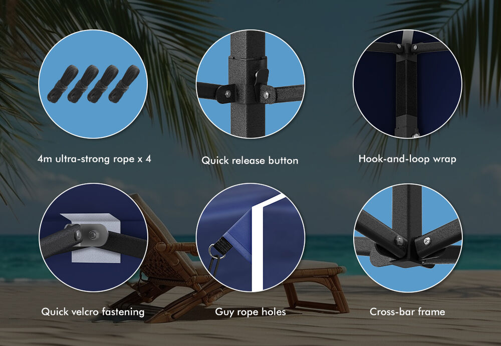 ALFORDSON Gazebo 3x3m Pop Up Marquee 600D Oxford Folding Outdoor Tent Navy