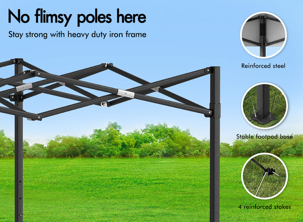 ALFORDSON Gazebo 3x3m Pop Up Marquee 600D Oxford Folding Outdoor Tent White