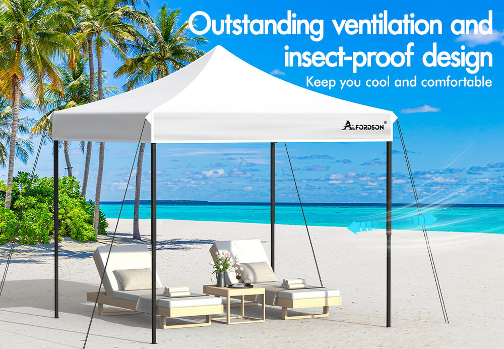 ALFORDSON Gazebo 3x3m Pop Up Marquee 600D Oxford Folding Outdoor Tent White