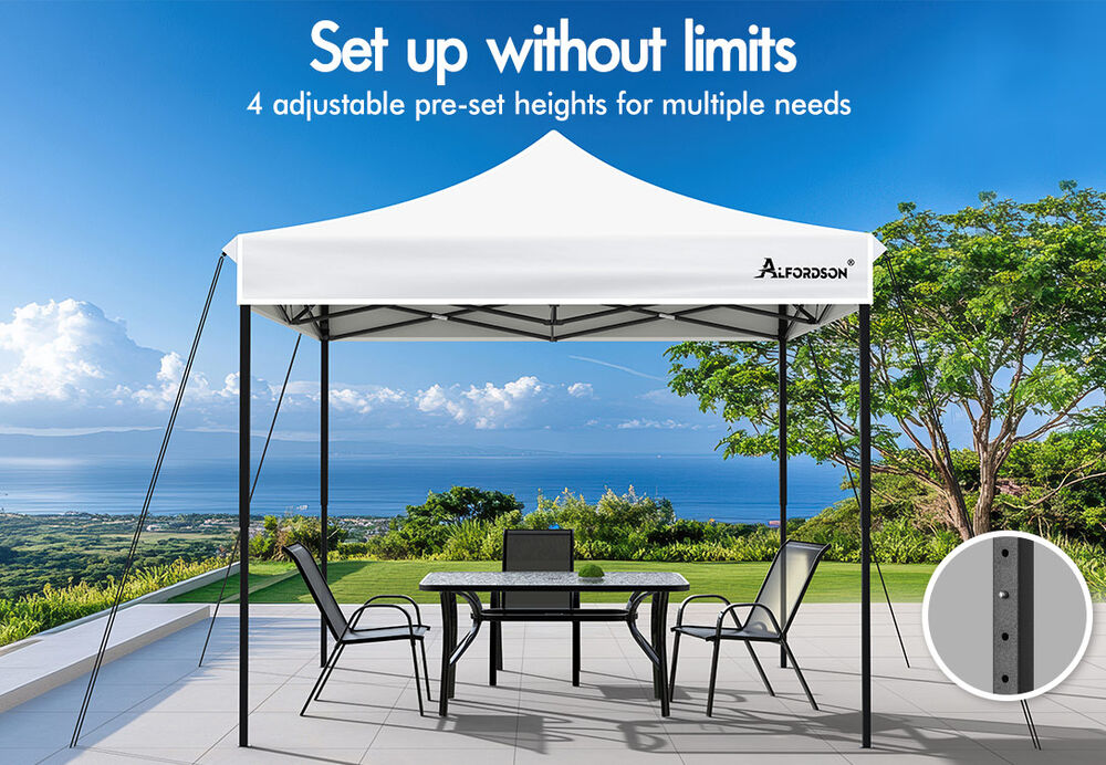 ALFORDSON Gazebo 3x3m Pop Up Marquee 600D Oxford Folding Outdoor Tent White