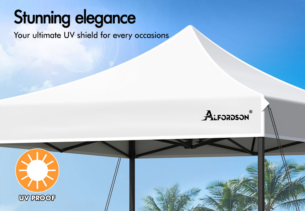 ALFORDSON Gazebo 3x3m Pop Up Marquee 600D Oxford Folding Outdoor Tent White
