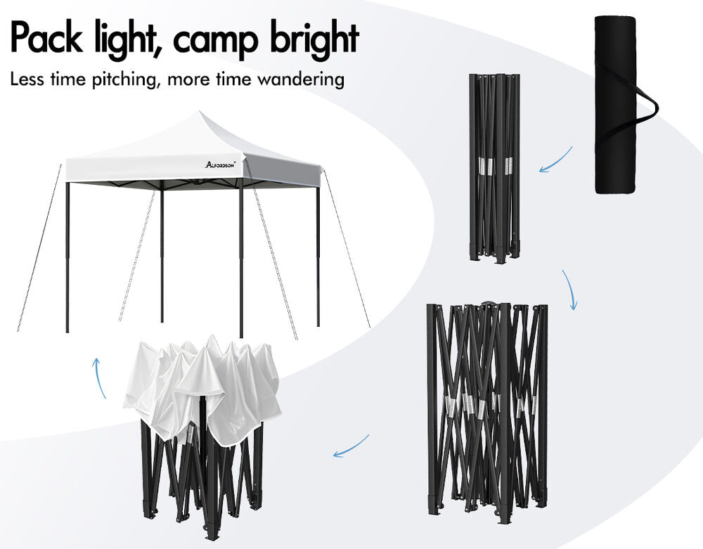 ALFORDSON Gazebo 3x3m Pop Up Marquee 600D Oxford Folding Outdoor Tent White